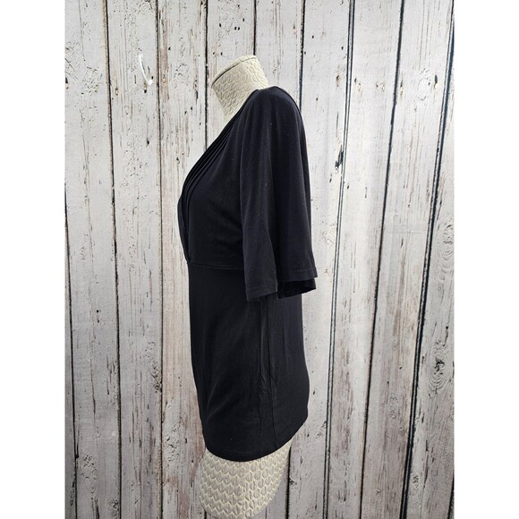 ALK Women's M Saint Tropez West Surplice Flutter Sleeve SS Top Blouse Shirt Tee - Picture 4 of 7